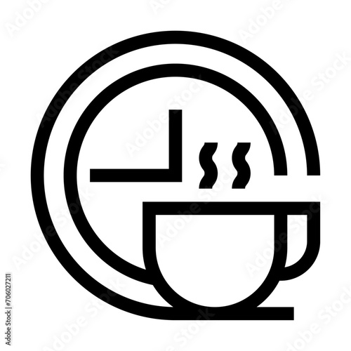 Icono de hora del té. Tomarse un descanso, pausa, momento de tranquilidad. Ilustración vectorial