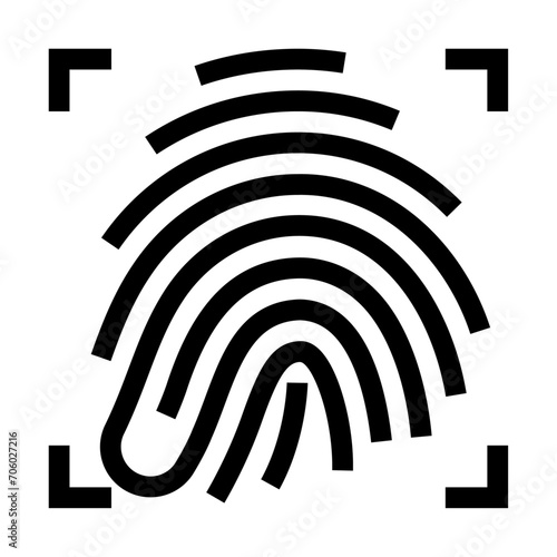 Icono de huella digital. Identificación Biométrica, autenticación, escaneo. Ilustración vectorial