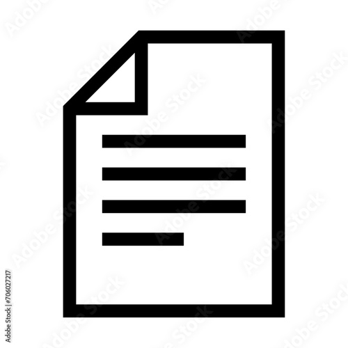 Icono de hoja de documento. Hoja de papel, archivo, informe. Ilustración vectorial