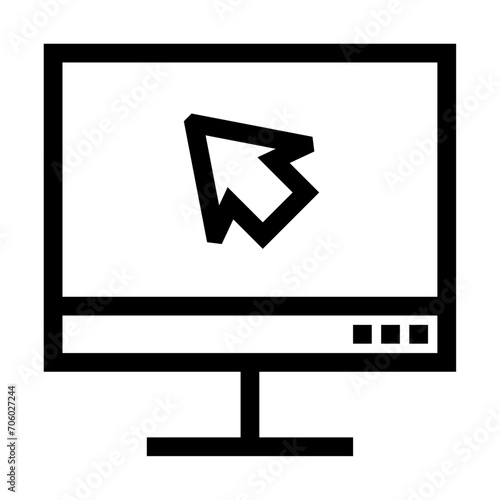 Icono de monitor. Pantalla, exploración visual. Ilustración vectorial
