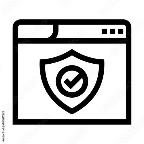Icono de página web segura. Navegación segura, privacidad garantizada. Ilustración vectorial