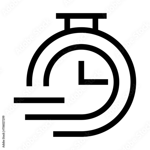 Icono de reloj rápido. Velocidad, tiempo veloz, eficiencia,. Ilustración vectorial