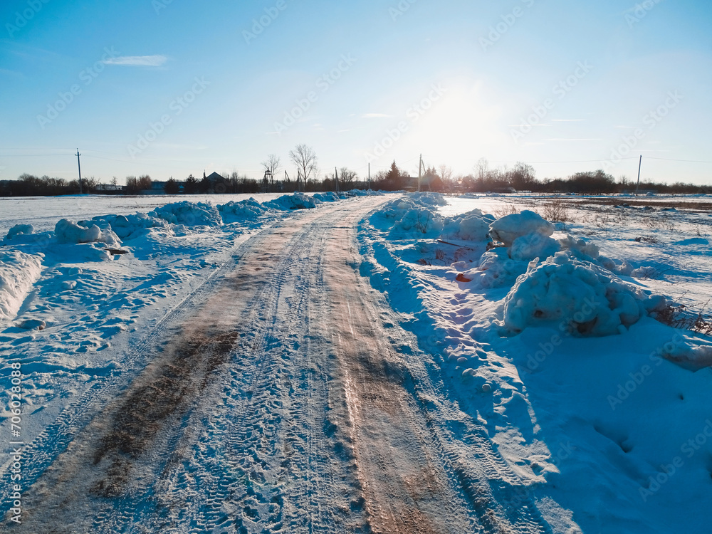Obraz premium frozen river in winter