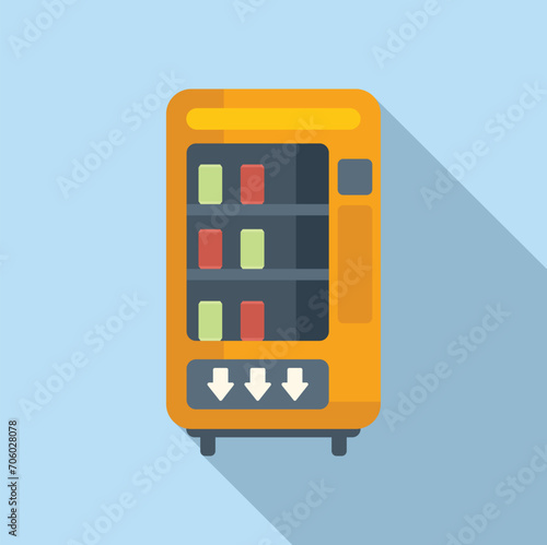 Drinking machine supply icon flat vector. Food snack. Drink bottle selling