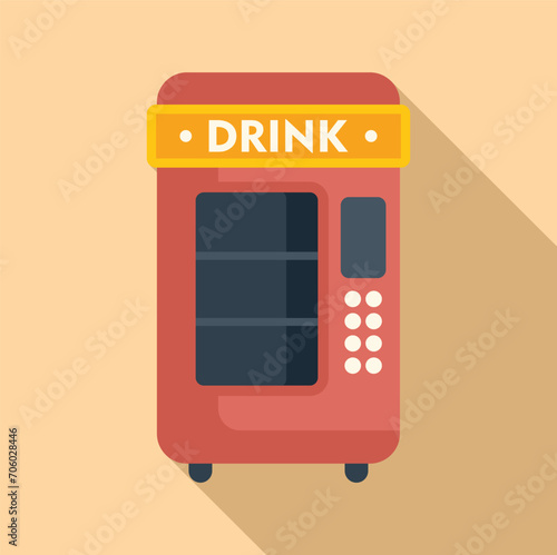 Drink machine supply icon flat vector. Candy beverage. Cooling selling