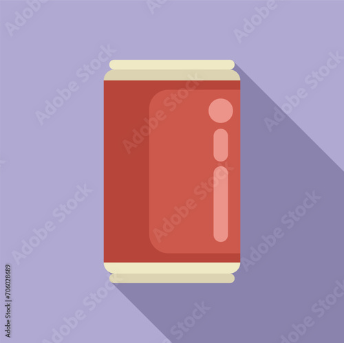 Tin can drink icon flat vector. Vending machine. Java cooling