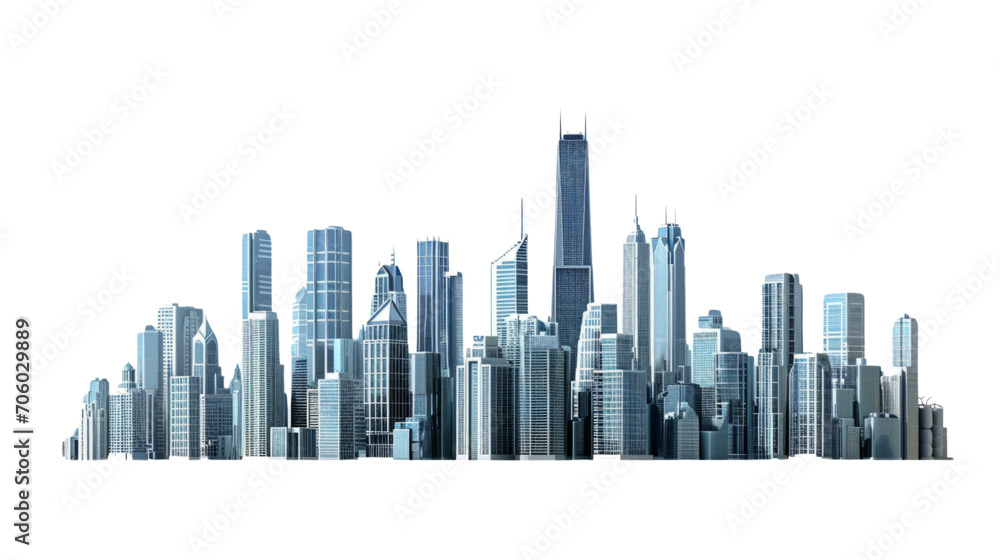 Impressive View of a Majestic City Skyline With Towering Buildings Impressive View of a Majestic City Skyline With Towering Buildings