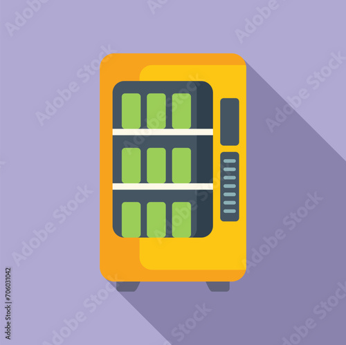 Distributing vessel drink icon flat vector. Food portable. Snack vending