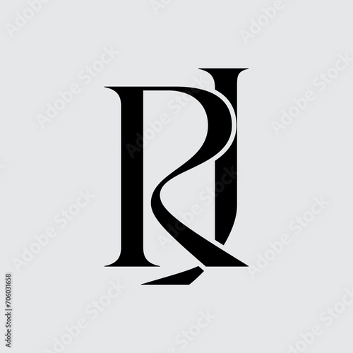RJ Initial Letter Logo Design