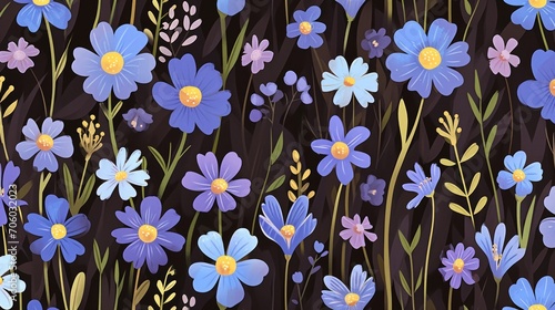 Wallpaper Mural seamless floral pattern with flowers Torontodigital.ca