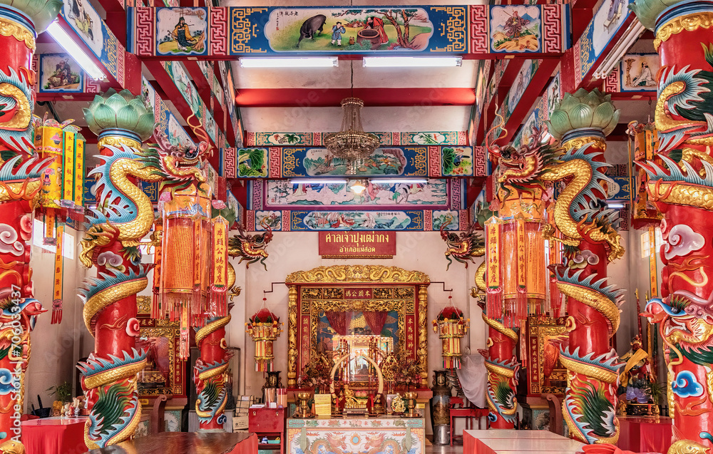 INteriror of a Chinese temple,