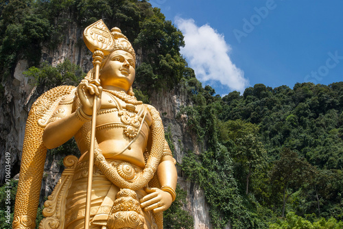 Hindu statue of Murugan outside Batu Caves Kuala Lumpur Malaysia photo