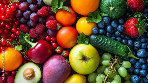 Color fruits  berries and vegetables