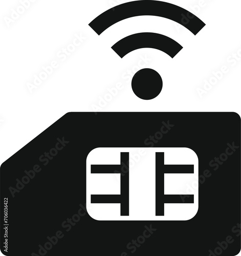 Sim card internet icon simple vector. Router storage. Dark provision