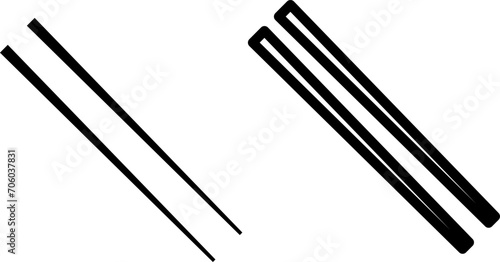 chopsticks icon, sign, or symbol in glyph and line style isolated on transparent background. Vector illustration