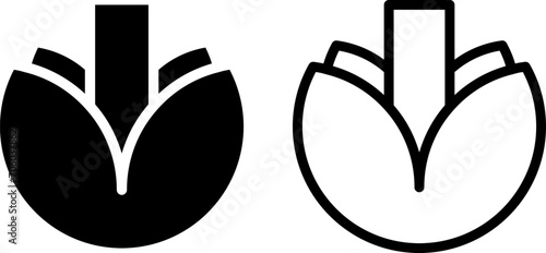 fortune cookie icon, sign, or symbol in glyph and line style isolated on transparent background. Vector illustration