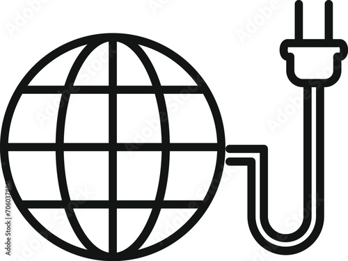 Global internet provider icon outline vector. Storage online cloud. Server data photo