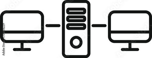 Cloud storage router icon outline vector. Tech admin online. Cellular device