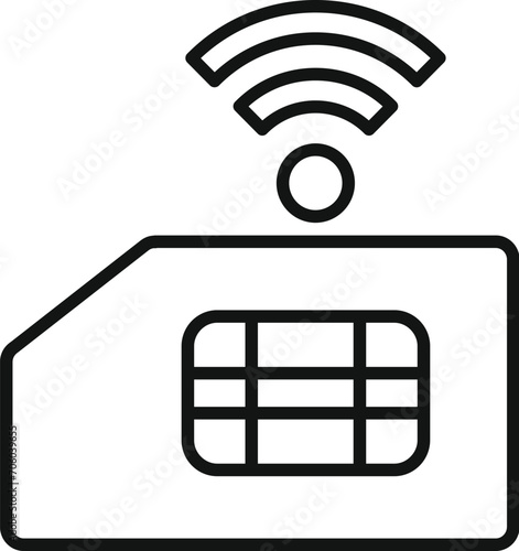 Sim card internet icon outline vector. Router storage. Dark provision