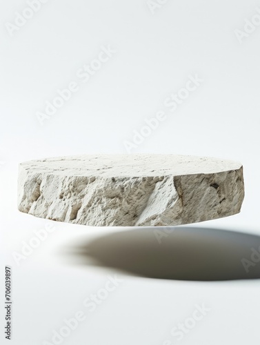 floating stone for display product or presentation in white color with white background. can be use for jewelry, cosmetic, watch in luxury, nature, modern, minimal, simple design