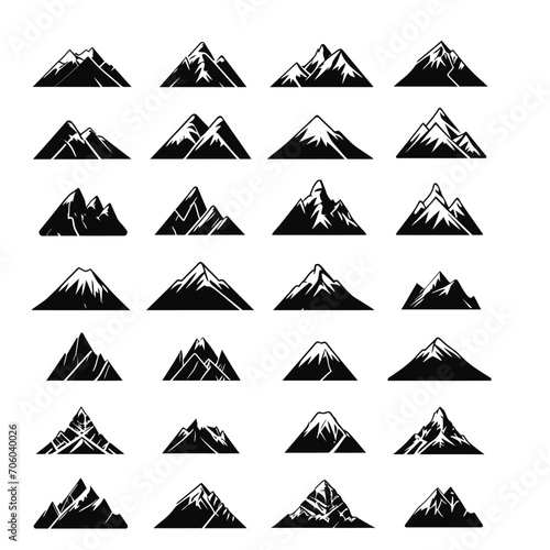 Collection Icon Sheet of Mountain Illustration