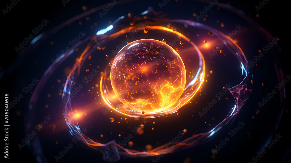Obraz premium 3D computer digital technology network abstract concept background