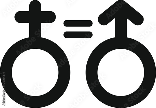Gender equality icon simple vector. Couple poster support. Pride move