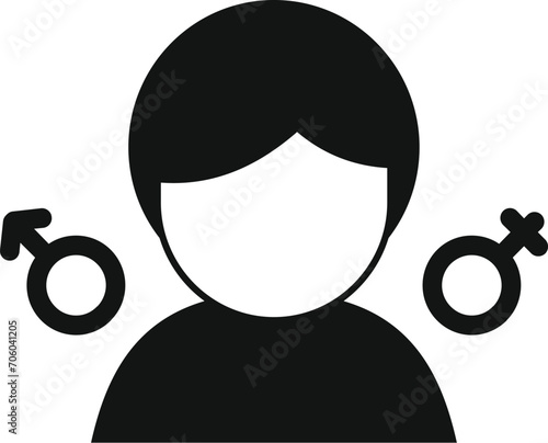 Minds about gender icon simple vector. Support estrogen. Surgery body
