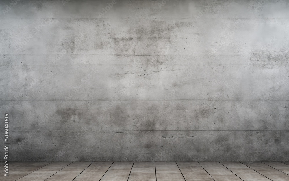 An empty room with a concrete wall and wooden floor. Generative AI. An empty room with a concrete wall and wooden floor. Generative AI.