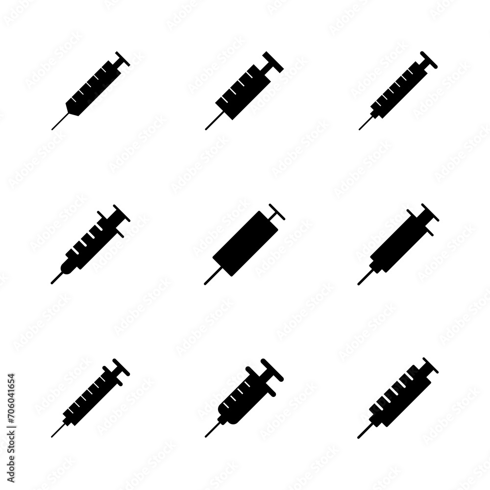 Syringe icon set. injection icon vector. Syringe icon set. injection icon vector.