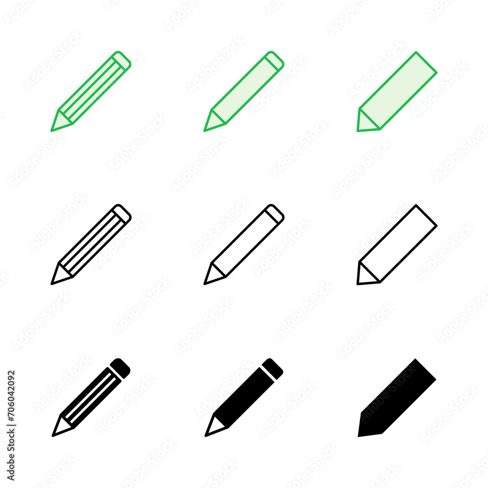 Pencil icon set. pen symbol. edit icon vector Pencil icon set. pen symbol. edit icon vector