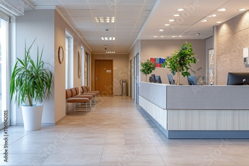 reception in a modern medical centre photo