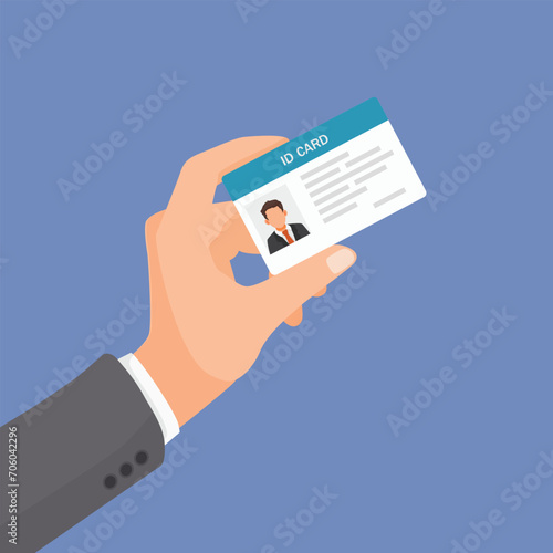 Businessman hand holding an ID Card