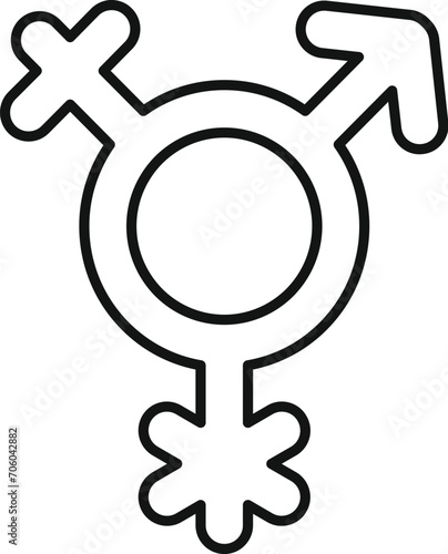 Gender empower icon outline vector. Gender identity poster. Bisexual portrait