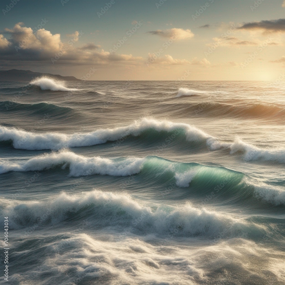 Obraz premium Tranquil Ripples: Capturing the Beauty of Expansive Endless Waves