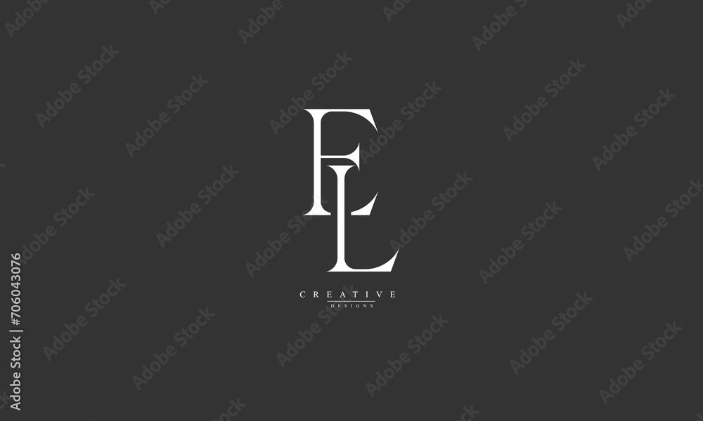 Alphabet letters Initials Monogram logo EL LE E L Alphabet letters Initials Monogram logo EL LE E L
