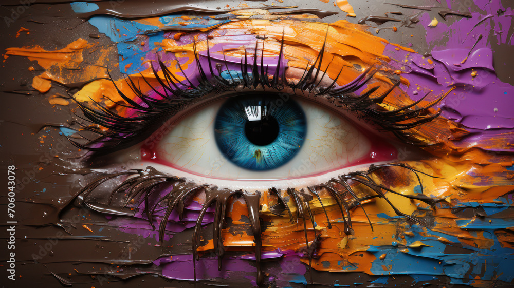 Colorful abstract representation of a human eye
