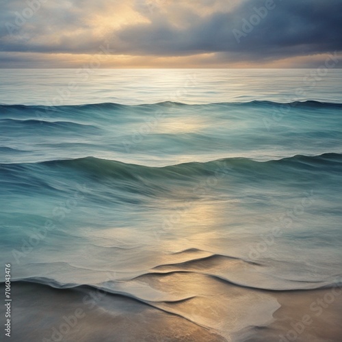 Waves of Tranquility  A Serene Seascape of Infinite Ocean