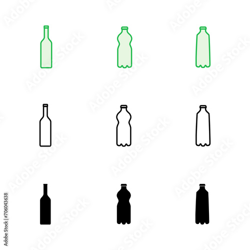 Bottle icon set. bottle vector icon