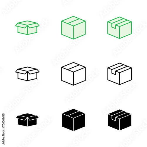 Box icon set. box vector icon  package  parcel