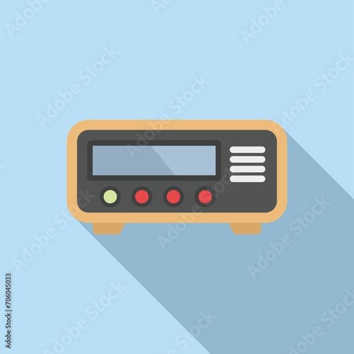 Cab inside taximeter icon flat vector. Private display. Monitor device ride