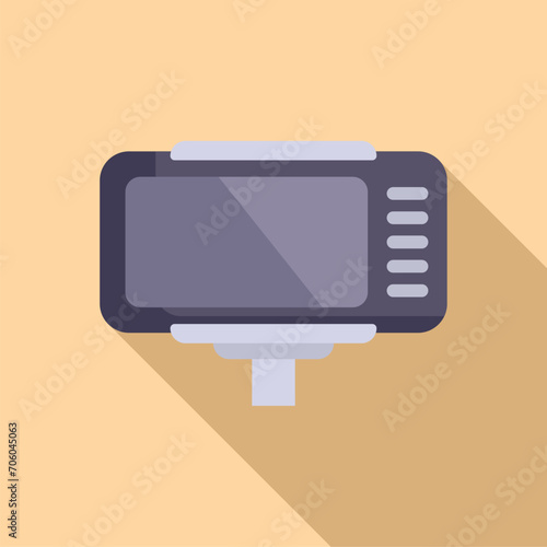 Taximeter gps button icon flat vector. Radio rate drive. Public service