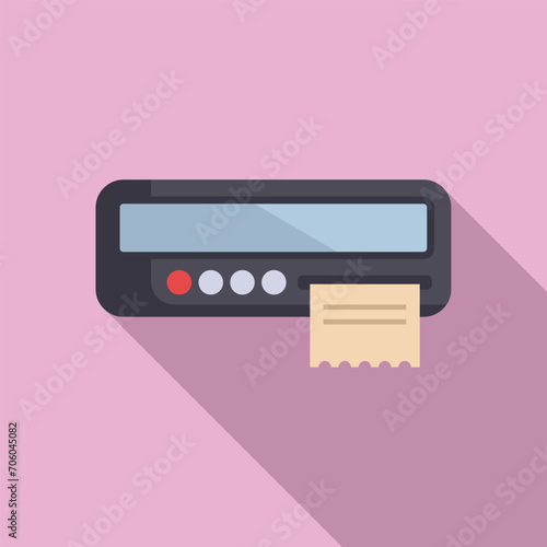 Taximeter cab paper icon flat vector. Travel service. Meter face map