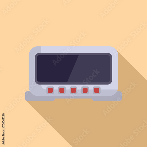 Taximeter location button icon flat vector. Service speed. Fare car map