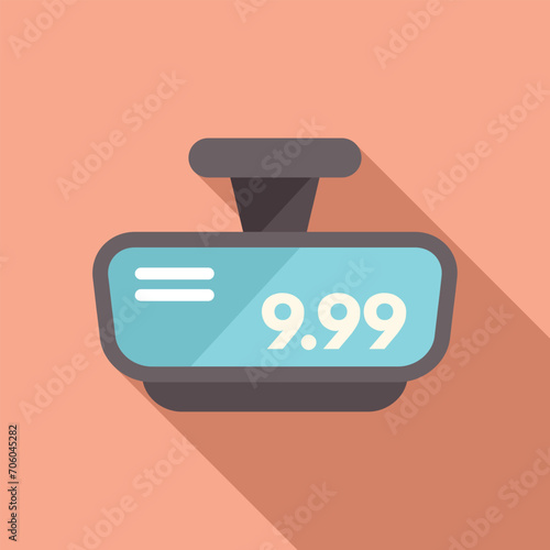 Taximeter call mirror icon flat vector. Speed service. Meter fare car