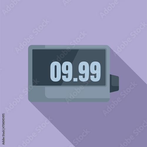 Timer taximeter icon flat vector. Speed service trip. Ride rate car