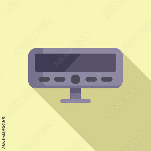 Taximeter turn off icon flat vector. Public service. Vehicle control