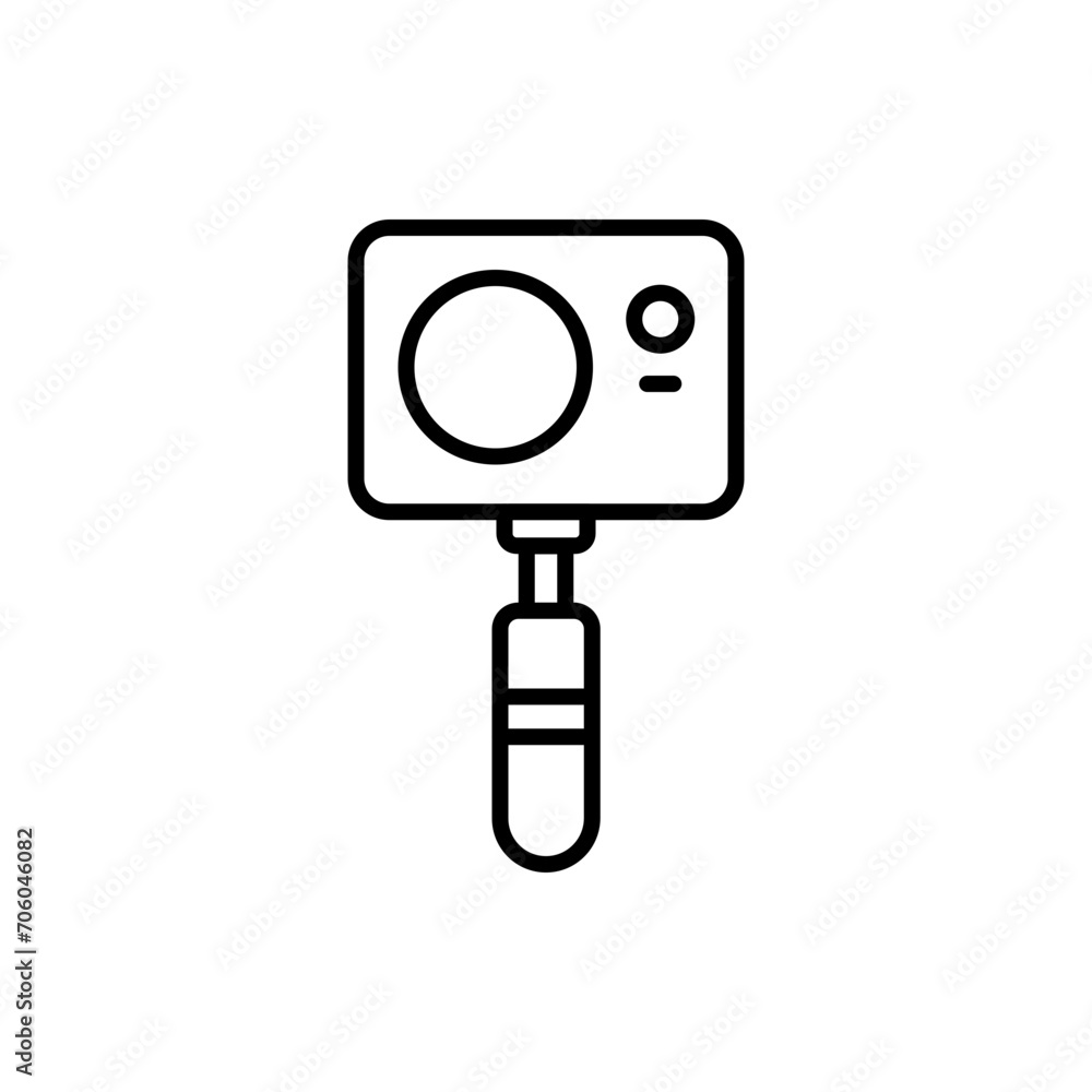 Camera stick outline icons, minimalist vector illustration ,simple transparent graphic element .Isolated on white background Camera stick outline icons, minimalist vector illustration ,simple transparent graphic element .Isolated on white background