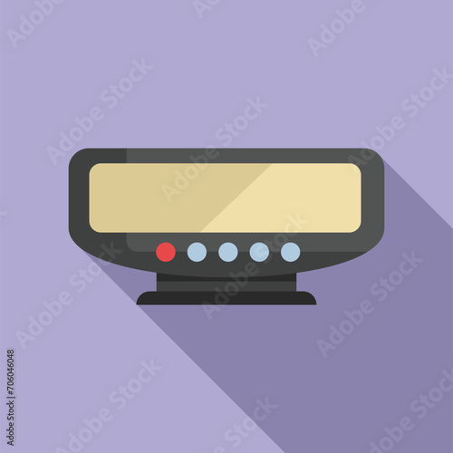 Portable taximeter device icon flat vector. Traffic meter rate. Ride vehicle