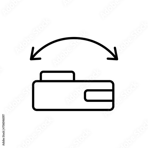 Camera rotation outline icons, minimalist vector illustration ,simple transparent graphic element .Isolated on white background